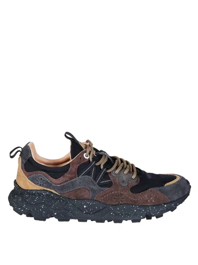 Flower Mountain Yamano 3 Suede-blend Layered Chunky Sole Sneakers In Brown
