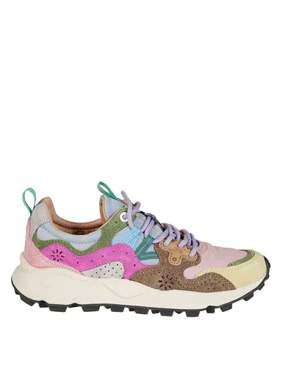 Flower Mountain Yamano 3 - Sneakers In Suede And Technical Fabric In Beige