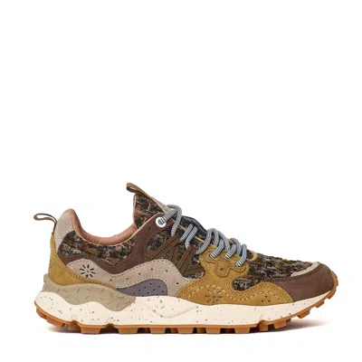 Flower Mountain Yamano 3 Suede Wool Knit Sneakers In Brown
