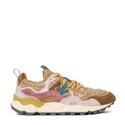 Flower Mountain Yamano 3 Suede Wool Teddy-effect Sneakers In Brown