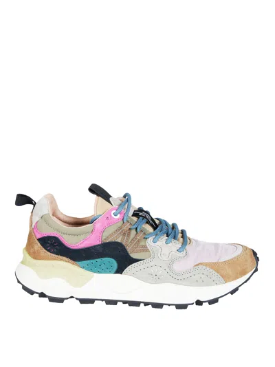 Flower Mountain Yamano 3 Suede-blend Low-top Colorful Accents Sneakers In Multi