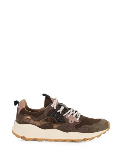 Flower Mountain Yamano 3 Suede-panel Sneakers In Brown