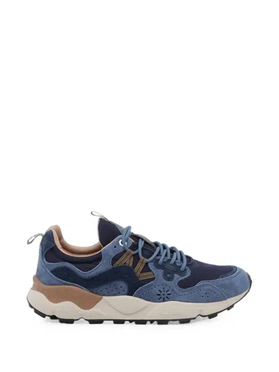 Flower Mountain Yamano 3 Suede-panelled Sneakers In Blue