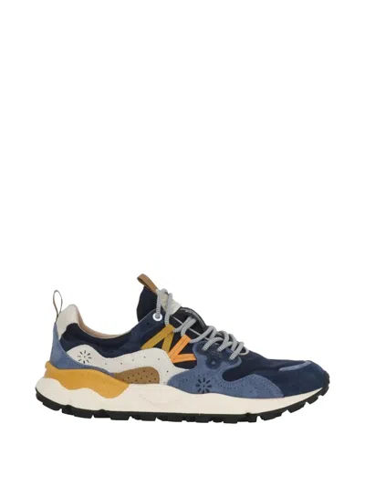 Flower Mountain Yamano 3 Suede-trimmed Sneakers In Blue