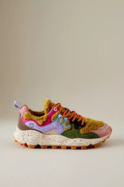 Flower Mountain Yamano 3 Teddy Trainers In Multicolor
