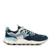 Flower Mountain Yamano 3 Uni Blue And Light Blue Suede And Fabric Sneakers. In Blue
