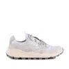 Flower Mountain Yamano 3 Uni White And Beige Suede And Nylon Sneakers In Multicolor