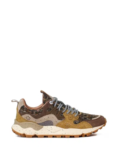 Flower Mountain Yamano 3 Suede Wool Knit Sneakers In Brown