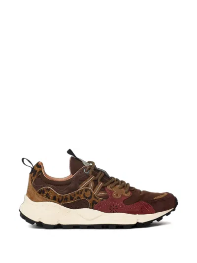 Flower Mountain Yamano 3 Unit Leopard-print Panel Sneakers In Brown