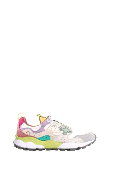 Flower Mountain Yamano 3 Light Lilac And White Suede And Nylon Sneakers In Multi