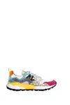 Flower Mountain Dynamic Multicolored Suede Sneakers With Trekking Laces In Purple
