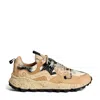Flower Mountain Mixed-material Sneakers With Beige Suede Overlays In Brown