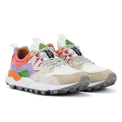 Pre-owned Flower Mountain Yamano 3 Women's White/pink Trainers