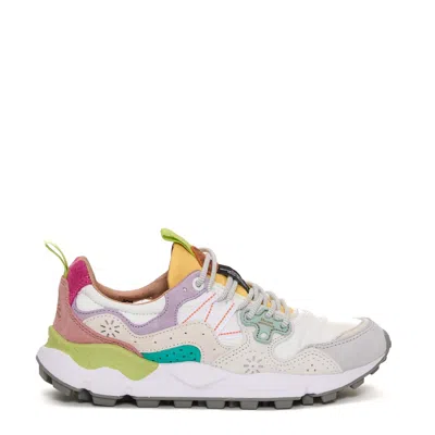 Flower Mountain Yamano Bianco Sneakers With Colorful Accents In Multi