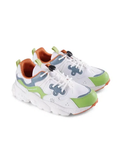 Flower Mountain Kids' Yamano Multi-textured Sneakers In White