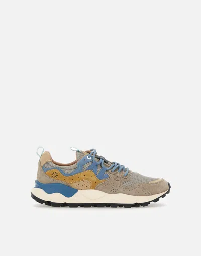 Flower Mountain Yamano Sneakers In Grey Turquoise