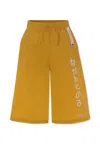 Flower Mountain Text-print Track Shorts In Yellow
