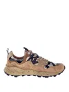 Flower Mountain Mixed-material Sneakers With Beige Suede Overlays In Brown