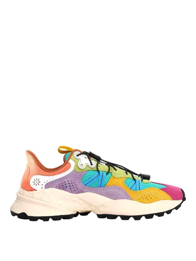 Flower Mountain Multicolored Suede And Technical Fabric Sneakers