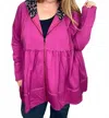 Flowerdaze Tiered Hoodie Jacket In Magenta And Floral In Pink