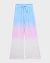 FLOWERS BY ZOE GIRL'S COTTON OMBRE WIDE-LEG trousers