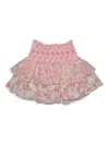 FLOWERS BY ZOE GIRL'S FLORAL EYELET TIERED SKIRT
