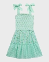 FLOWERS BY ZOE GIRL'S FLORAL SMOCKED RUFFLE-TRIM DRESS