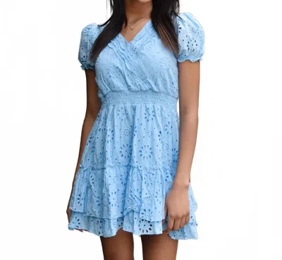 Flowers By Zoe Girl's Frances Criss Cross Dress In Blue