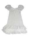 FLOWERS BY ZOE GIRL'S LACE PUFF-SLEEVE SMOCKED DRESS