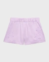 Flowers By Zoe Girl's Laser-cut Star Shorts In Purple