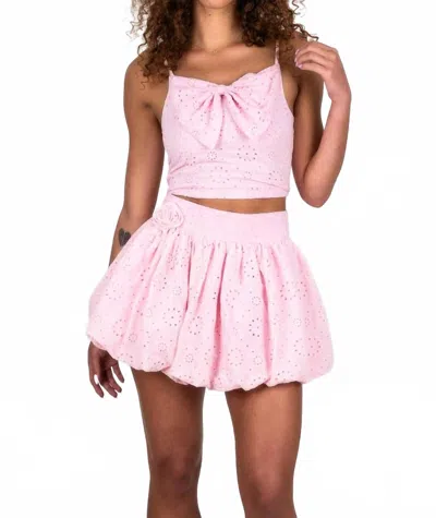 Flowers By Zoe Women's Eyelet Bubble Hem Skirt In Pink