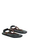 Flowze Brown Sandals With Cord Detail In Fabric And Rubber Woman In Brown