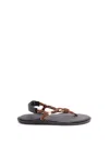 Flowze Brown Sandals With Cord Detail In Fabric And Rubber Woman In Brown
