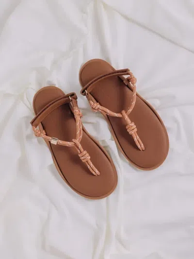 Flowze Flò Knot-detail Touch-strap Sandals In Brown