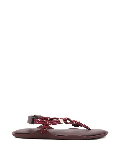 Flowze Cord Water Repellent Slingback Thong Sandal In Burgundy
