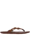 Flowze Knotted Flat Sandals In Brown