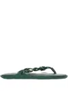 Flowze Knotted Flat Sandals In Green