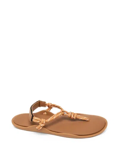 Flowze Knotted Touch-strap Sandals In Brown