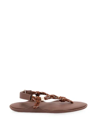 Flowze Knotted-detail Sandals In Brown
