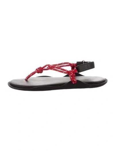 Pre-owned Flowze Leather Sandals In Red