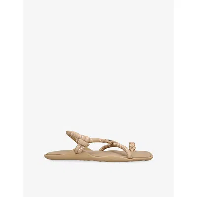 Flowze Womens Beige Flò Square Woven Sandals Eur 39 / 6 Uk