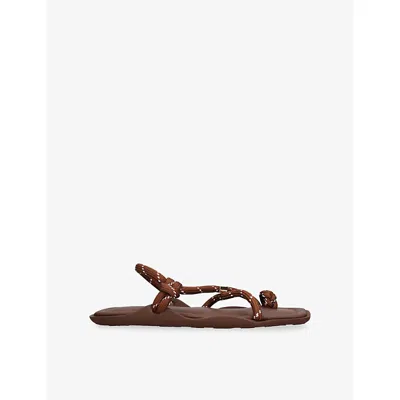 Flowze Womens Brown Flò Square Woven Sandals Eur 40 / 7 Uk