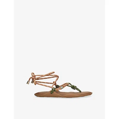 Flowze Womens Green Comb Flò Twin Woven Sandals Eur 41 / 8 Uk
