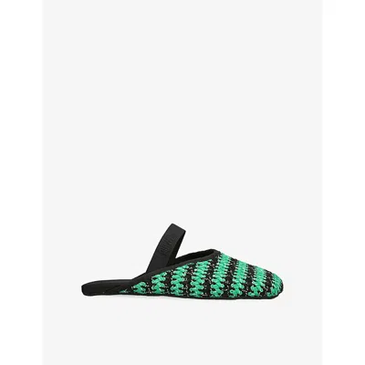 Flowze Womens Green Comb Flò Woven Mules Eur 39 / 6 Uk
