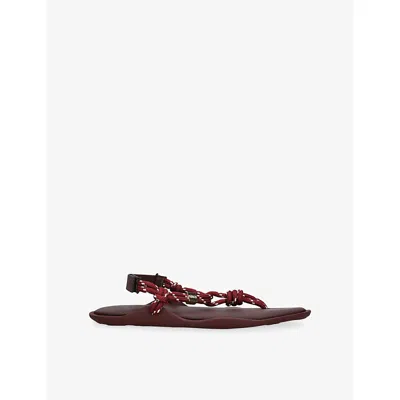 Flowze Womens Wine Flò Woven Sandals Eur 37 / 4 Uk In Burgundy