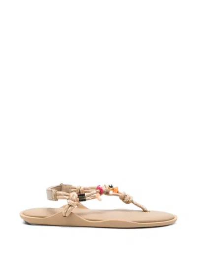 Flowze X Collanine Colorate Beaded-rope Sandals In Neutral
