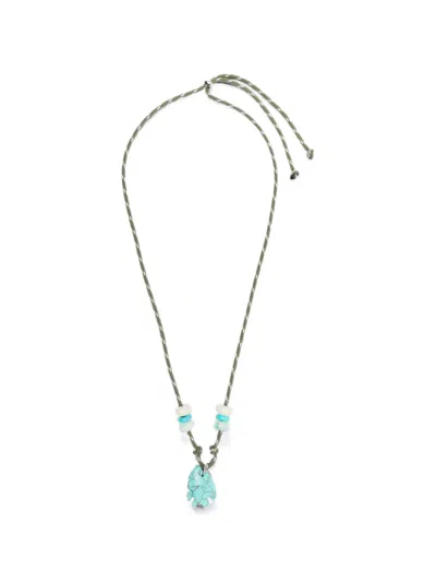 Flowze X Collanine Colorate Fish-pendant Necklace In Green