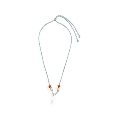 Flowze X Collanine Colorate Shell-pendant Necklace In Blue