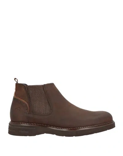 Fluchos Man Ankle Boots Dark Brown Size 8 Leather