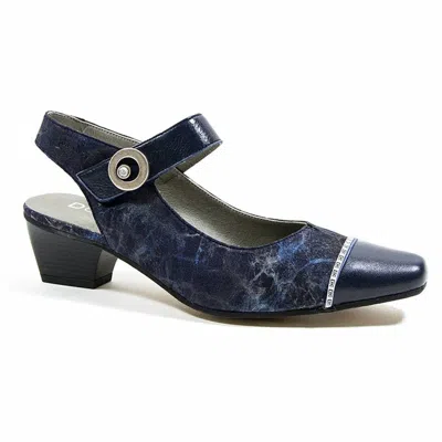 Fluchos Women's Concha Heel In Navy Print